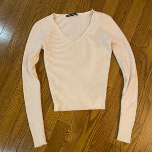 Brandy Melville | Soft Pink V Neck Sweater
